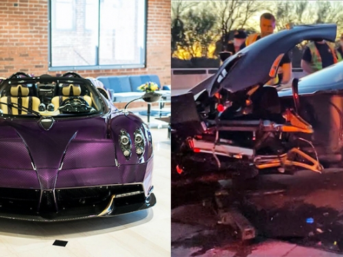 世上唯一「紫碳纖風神」Pagani Huayra 毀啦！美國17歲富二代 Youtuber 把老爸愛駒撞到嫑嫑