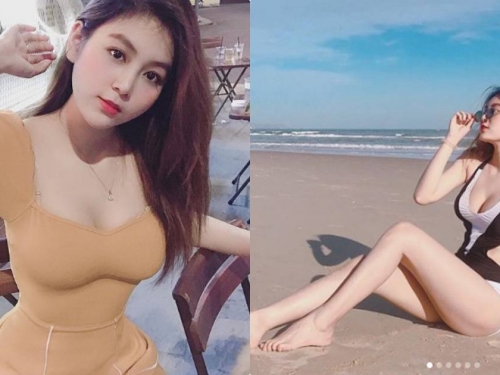 海灘驚見「火辣美乳正妹」，超養眼姿勢「白皙美腿好誘人」！