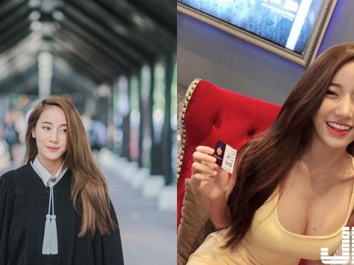 顏值最高的畢業正妹...輕熟五官加上不科學身材，脫下學士服嶄露豐滿好身材