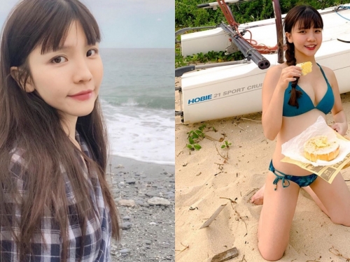 甜美酒渦正妹「Dolly胡又荀」墾丁玩水嗑蛋糕，按摩池內展現「白嫩好身材」！