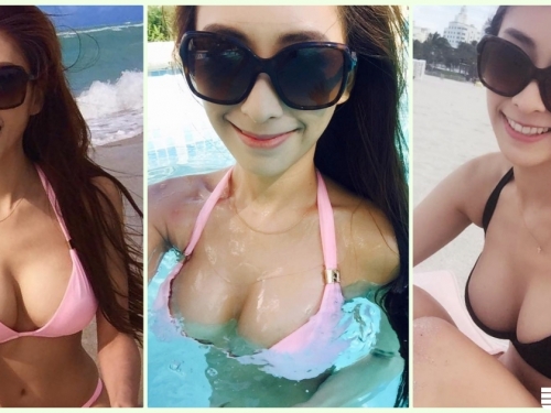 海邊爆奶妹「水乳交融」形狀超犯規！胸前「粉紅色頭燈」畫面好害羞喔…