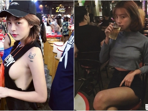 酒吧驚見「白嫩大奶正妹」！清涼背心大秀「渾圓側乳」超性感！不用喝就先醉啦！