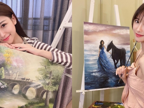 神級達人！甜美正妹「杜衫杉」興趣是畫油畫，職業級作畫宛如仙女！