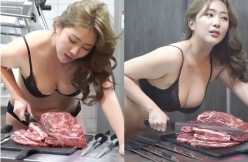 好猛！肉攤老闆娘「透明薄紗」工作好賣力！網友奪門而出替老婆買菜去…