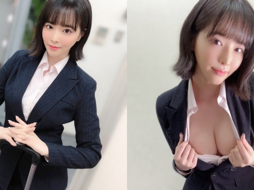 G奶小隻馬「三宮つばき」化身騷氣OL，「解開襯衫的巨乳」讓人無限遐想！