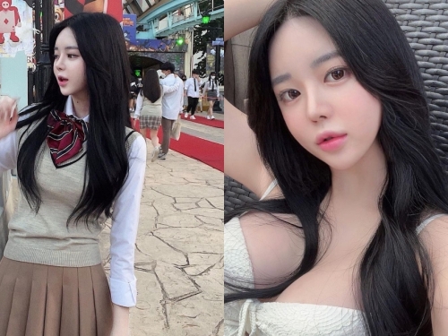 IG制服正妹「長髮卡進深溝」，「豐滿的乳球」好渾圓呀！
