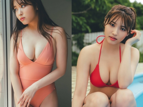 岐阜の天使「古田愛理」辣穿比基尼深溝乍現　雪白稚嫩肉體散發青春活力