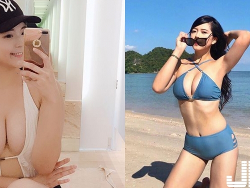 女大生的身材真的猛！比基尼一套接一套，「胸前大開」尺度真的會讓學長受不了啊！