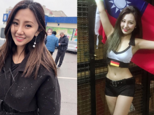 台灣的美女光！「舒涵Emily」大展性感腰間纖長美腿，人在烏克蘭也不忘青天白日旗！