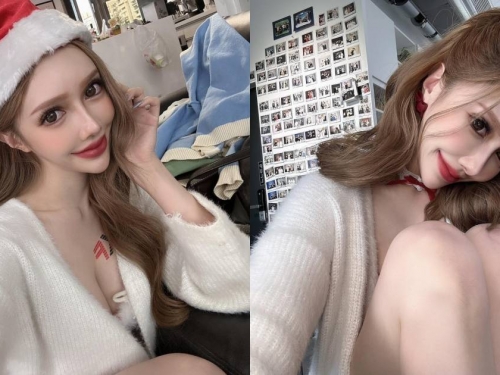 巨乳尤物「雲嫣」抗低溫辣扮聖誕老人！「美乳嫩腿」讓粉絲想瘋狂許願