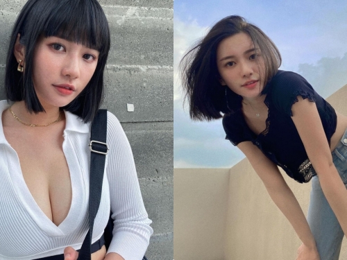 超辣！鄰家女孩剪短髮後「改走性感路線」，「迷人事業線」讓人看暈了！