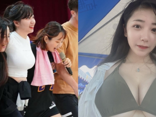 網友求門！五人六腳比賽白衣女子「太胸」　原來是知名巨乳實況主