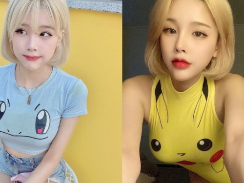 看了就想收服！金髮尤物 Jimin 愛穿寶可夢　高顏值、好身材迷倒網友