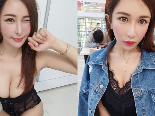 好兇！超商座位區發現F罩杯「奶油妹」，低胸爆乳模樣要辣暈客人了！