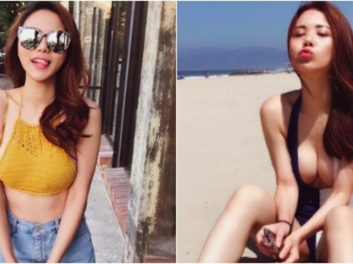 不小心掉出來！「渾圓奶妹」衣服太小不穿bra！「雙球現形」帶奶奶出門啦！