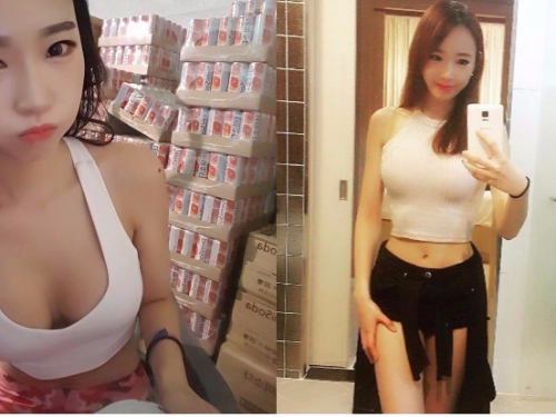 賽車女郎胸前「車頭燈」太亮！滿滿「壓乳畫面」快窒息，讓人忍不住用手打檔