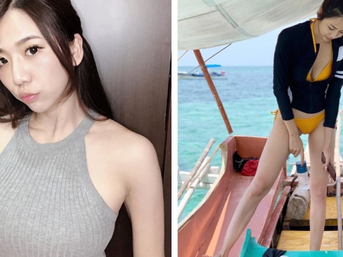 酒窩美少女「Jasmine茉莉」隨時準備去浮潛，32E頂級浮標應該不怕會沈～