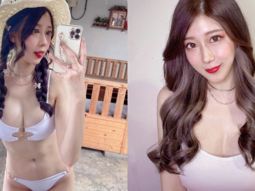 ​高挑正妹「貝貝」爆乳比基尼自拍，「飽滿乳量」視角太兇了！