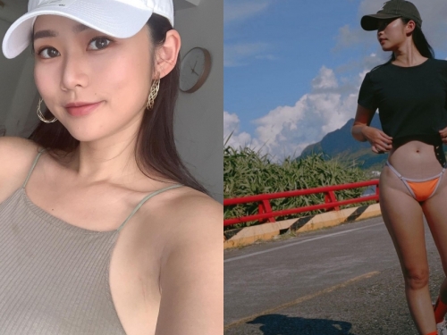 「蜜桃臀辣妹」穿比基尼小褲褲路跑，健康體態超性感！原來還是美女獸醫～