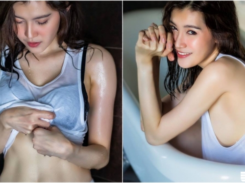 天熱94要沖涼！「氣質正妹」淋浴衣服濕透，「性感馬甲線」好搶眼！