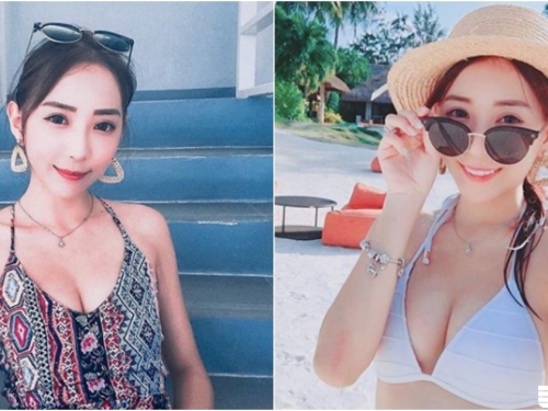 台灣妹子「羽彤」出國玩耍展現軟實力，白色比基尼下風光無限啊～