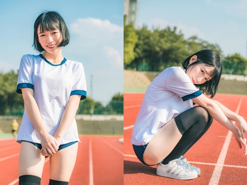 臺北大學小清新「塔莉💜」運動短褲+黑絲美腿神之搭配　完全就是二次元走出來啊