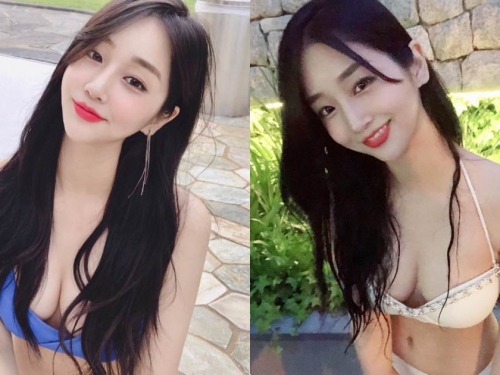 隱乳系正妹「穿火辣比基尼解放」，清純模樣瞬間變騷氣十足！