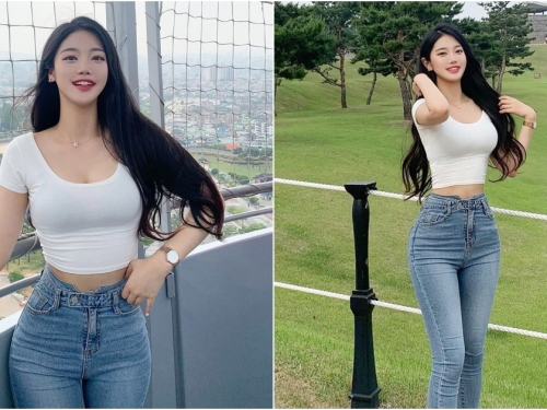 路邊咖啡座「天菜級姊姊」豐滿身材超犯規！飽滿視角撩倒一票粉絲