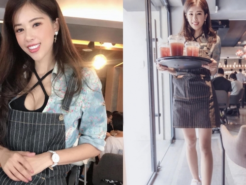 咖啡店店長「爆乳端盤」超吸睛！「白皙美腿＋渾圓雪乳」的頂級服務回客率超高！