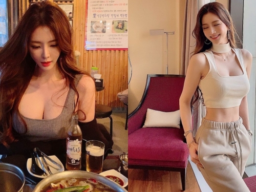 對面吃火鍋的「漂亮姊姊」太搶眼！超火辣身材「爆乳小蠻腰」誰受得了！
