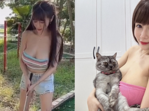 巨乳甜心「安希Anxi」挺兩顆大白球打小白球　讓人想一桿進洞