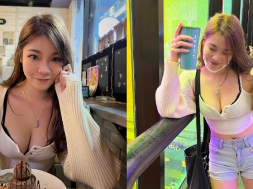 甜品店驚見「媚眼辣妹」，「巨猛美乳」呼之欲出畫面超震撼