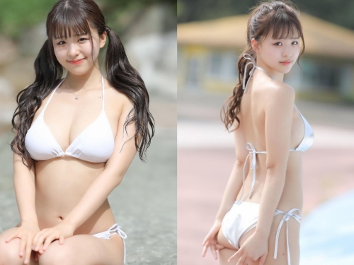 童顏巨乳萌奶妹「太田和さくら」純白比基尼乳波蕩漾　核彈級雙乳彷彿隨時要炸出來