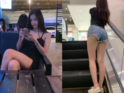 百貨公司驚見小熱褲長腿妹　蜜臀微笑線隨仰角逐漸清晰　網：夠邪惡