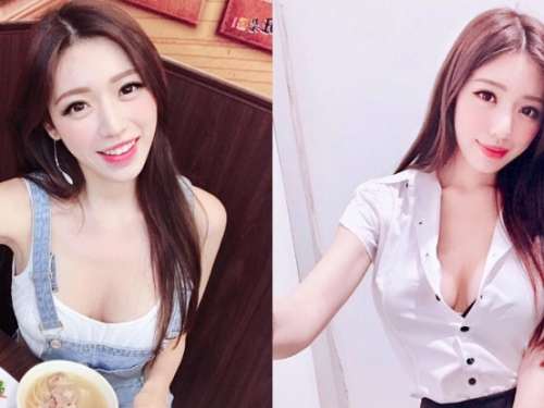 甜美女友系正妹「謝立琪 KiKi」低胸裝吃飯　男友視角美乳一覽無遺！
