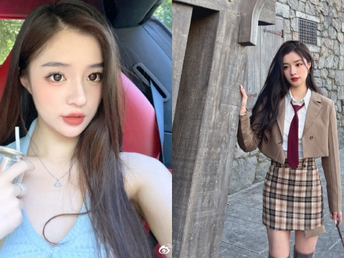 高挑正妹「學院風造型好撩人」，「逆天大長腿」成焦點！