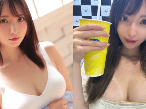「高顏值人妻」爆乳喝台灣手搖，「超豐滿的青筋奶」太誘人...