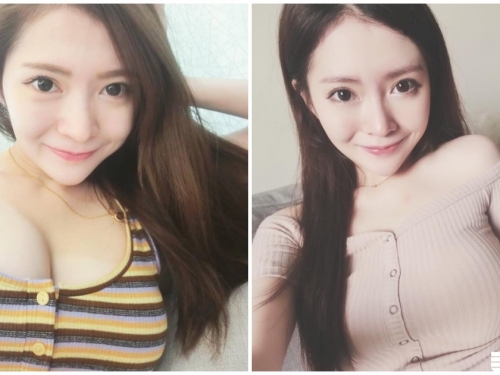 爆乳奶球妹「渾圓美胸超養眼」，飽滿的形狀勾出一道深峰！