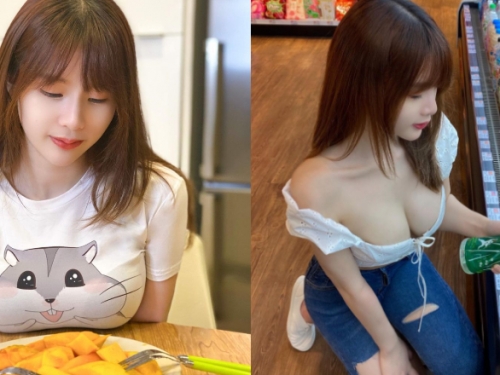 甜美女孩「VALENT 鄔鋔嗪」超商爆乳採購　白嫩雙奶靠著冰箱保鮮