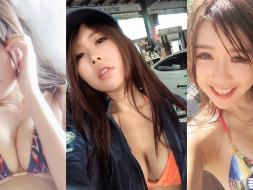好害羞～正妹著「國旗比基尼」環遊世界！「火辣碗公奶」快要遮不住啦～
