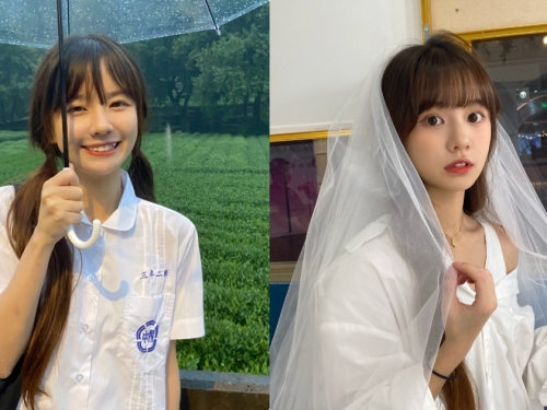太萌了！下雨天遇到「超可愛童顏正妹」，甜甜臉蛋讓人想為她好好撐傘！