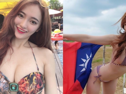 這樣慶雙十很可以！正妹「Donna」爆乳國旗照紅了，網：「太性感了！」