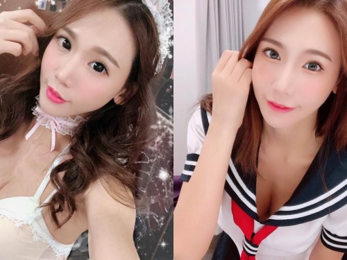 超辣制服正妹「楊羽霏Sunny」，一彎腰就有「超飽滿深溝」！