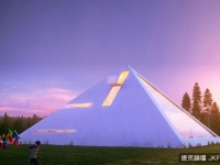 融合現代美學與古代藝術的透明金字塔幾何住宅
