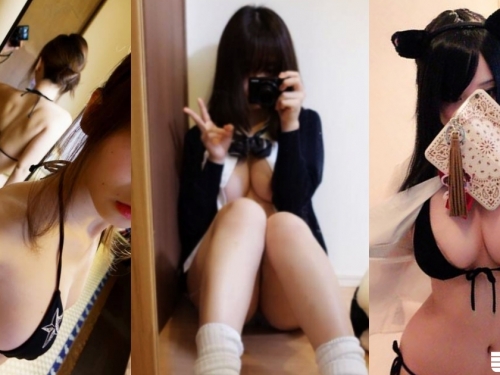 就是愛自拍！「巨乳學生妹」開衣露奶對著鏡子猛拍！「乳量好深」誰受得了...