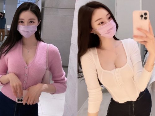 路上長髮正妹「酥胸火辣外露」，「性感S曲線」狂讓人回頭！