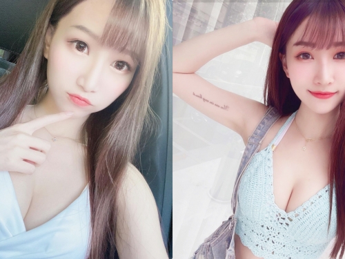 「台版天使萌」水藍背心超辣，「誘惑曲線」寵粉讓人融化！