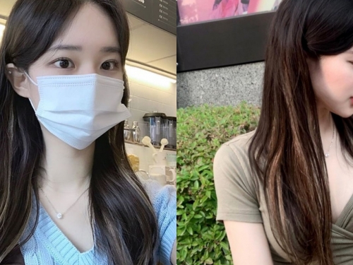 路邊的側顏妹子「酥胸太迷人」，「微低胸的上衣」好有看點！