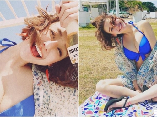 要戀愛了！「甜美短髮正妹」度假比基尼曬長輩！「渾圓雪乳」風景太好看！