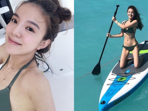 龜山島外海嗨玩SUP！「比基尼正妹」Angie笑容甜美燦爛，身材曲線也好迷人！